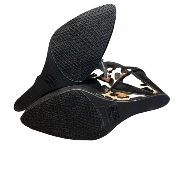 Gorgeous STUART WEITZMAN "Partnership" Black/Leopard Wedge Runway Boots size 7 - Picture 7 of 8